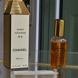 Vintage 1980s CHANEL PARIS NEW YORK NO. 5 COLOGNE SPRAY REFILL 1.5 fl oz 45 ml